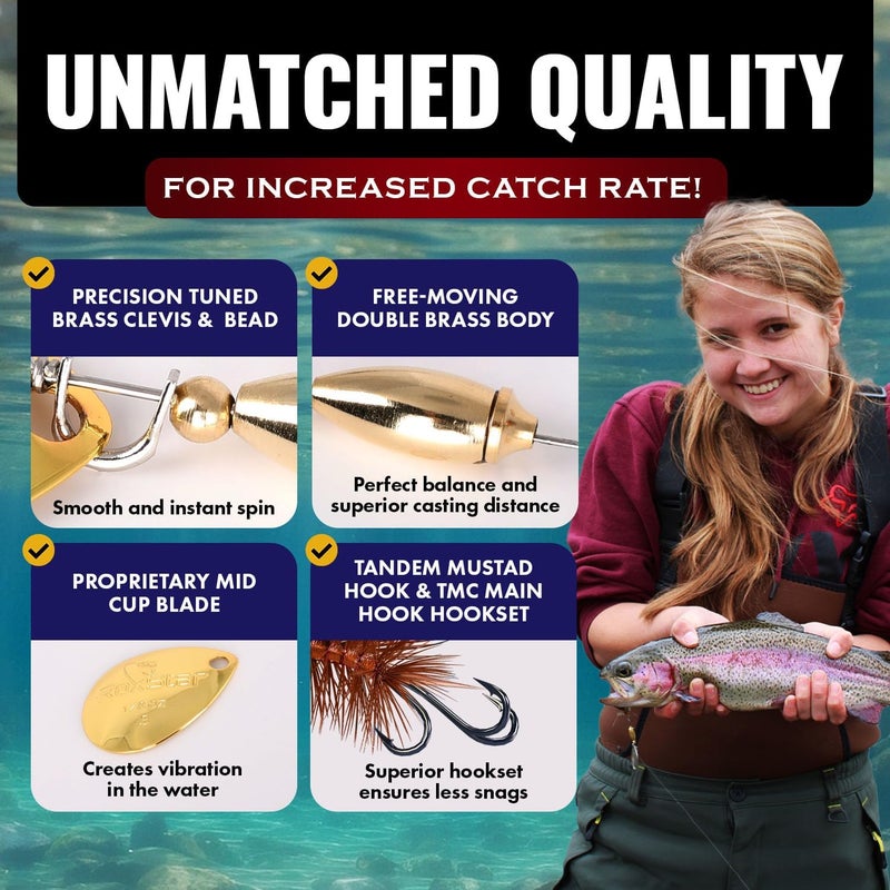 RoxStar Lures RoxStar Fly Strikers Proven Nationwide to Out-Fish Any Spinner | Hand-Tied in The USA | Most Versatile Fishing Spinner Ever! Trout Lure Also for Bass & Steelhead | Stop Fishing - Start Catching - Image 5